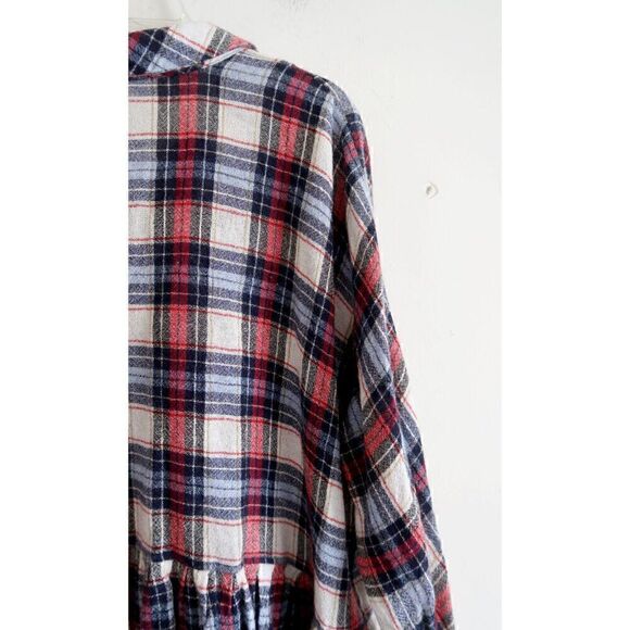 Free People Plaid Peplum Top - Size XS - Picture 7 of 9